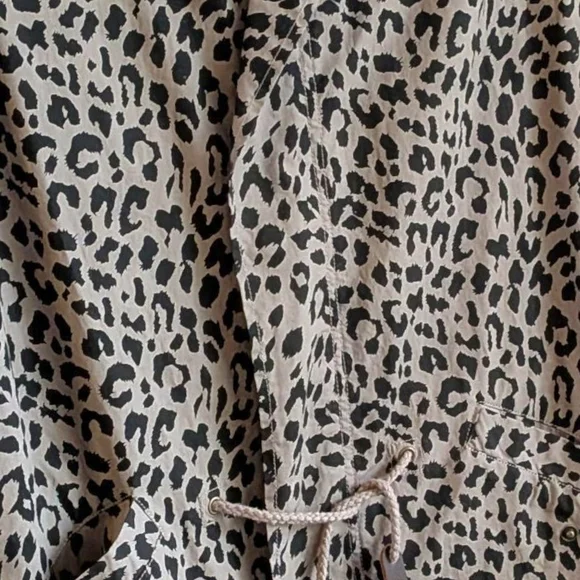 Ashley Mason Sleeveless Safari Vest | Tan Black Leopard Print Zip Front Large - Picture 16 of 16